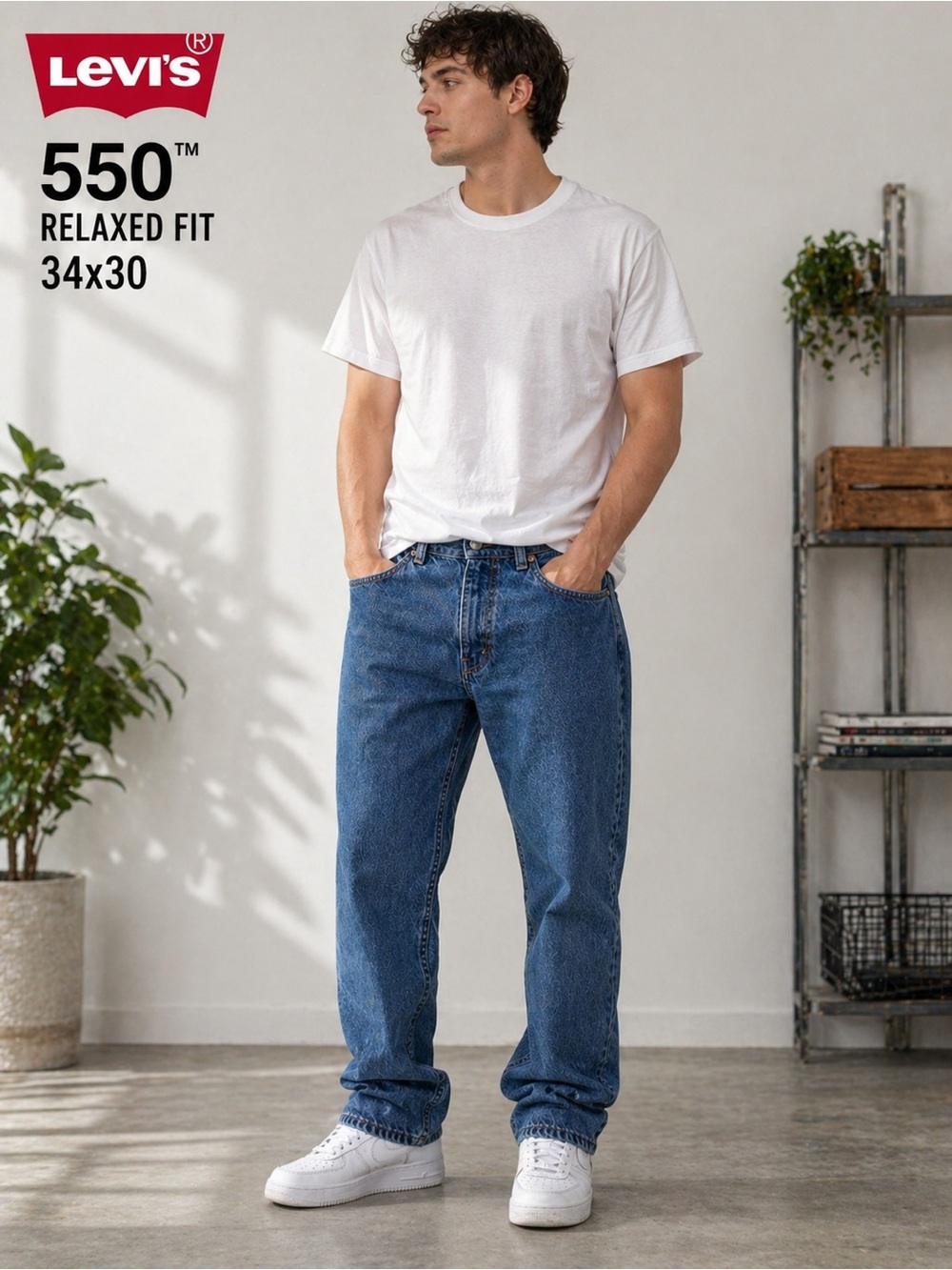 Levi’s 505 Regular Fit Jeans Mens
34x30 Medium Wash Straight Leg Denim classic